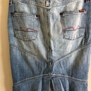 7 for all mankind denim pencil skirt